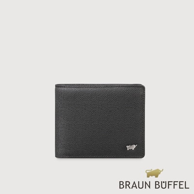 【BRAUN BUFFEL 德國小金牛】台灣總代理 安德勒 4卡零錢袋皮夾-黑色/BF531-315-BKL