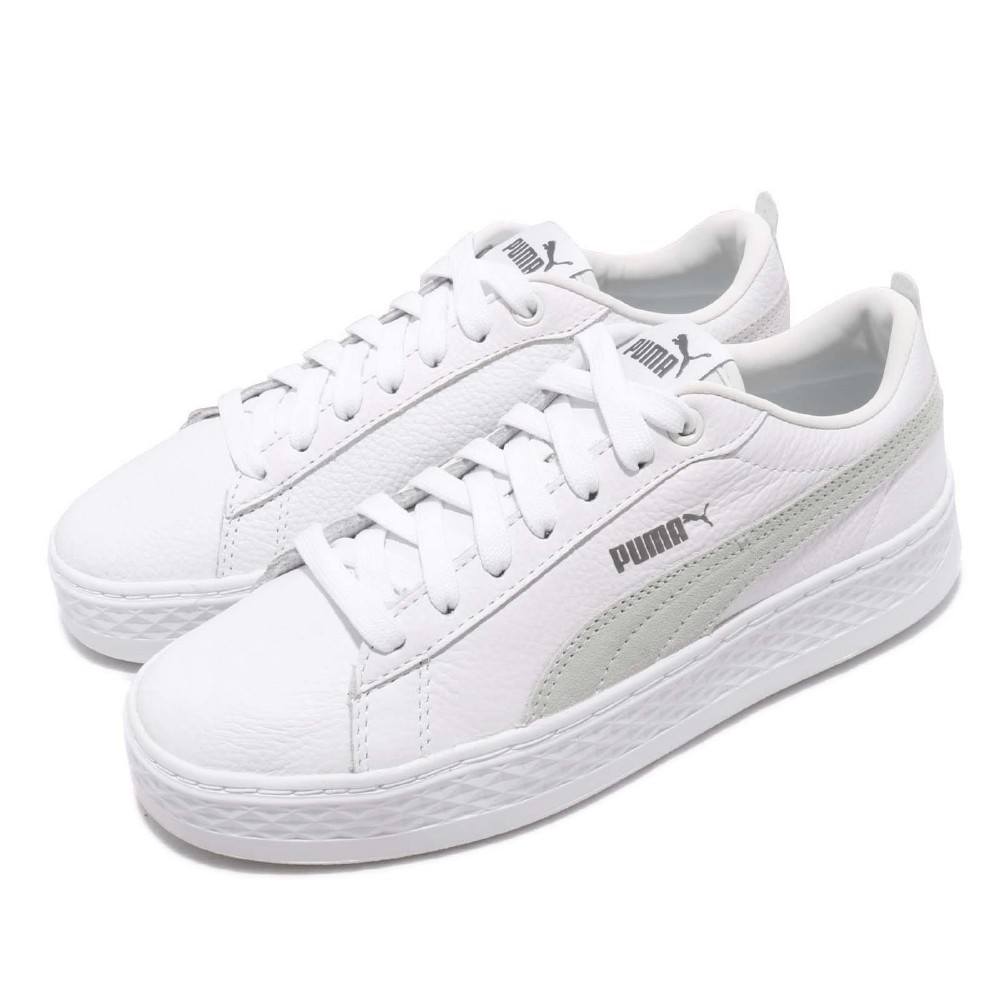 puma smash platform l white