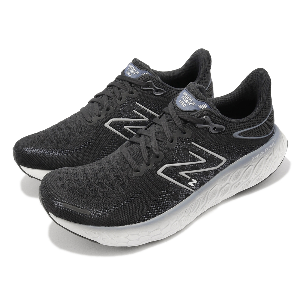 New Balance 慢跑鞋Fresh Foam X 1080 V12 2E Wide 男鞋黑銀白路跑運動