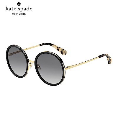 Kate Spade LAMONICA/S-率性圓框太陽眼鏡 黑色