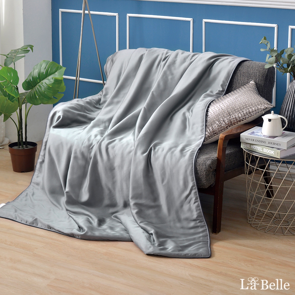 義大利La Belle 純色典範 100%天絲抗菌涼被(5x6.5尺)-灰色
