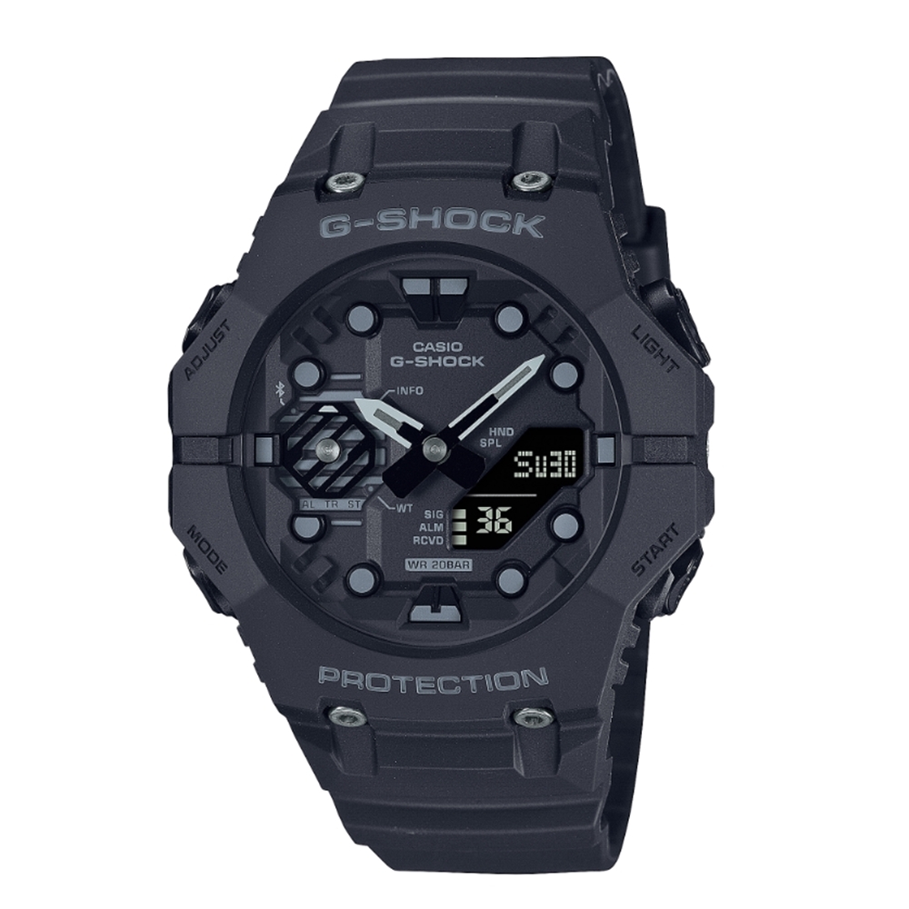 CASIO 卡西歐 G-SHOCK 藍牙 碳纖維核心防護 機械戰甲 極酷黑 GA-B001-1A_46mm