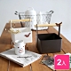 【收納職人】北歐簡約時尚鐵製木棍手提收納盒(白色+咖啡色)_2入/組 product thumbnail 1