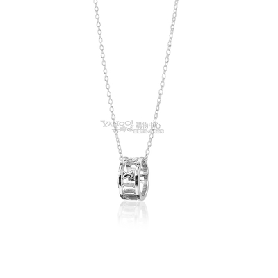 Tiffany&Co.鏤空羅馬數字環型925純銀項鍊(小)
