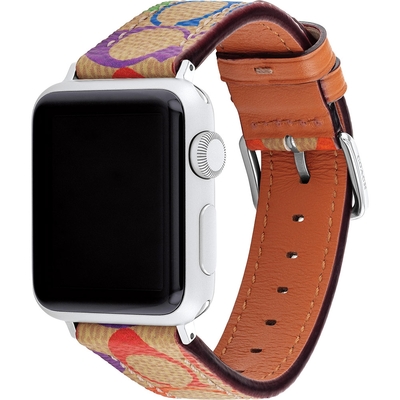 COACH Apple Watch 錶帶 38/40/41mm 適用 皮錶帶 母親節禮物 送禮推薦- 彩色C字(不含手錶)