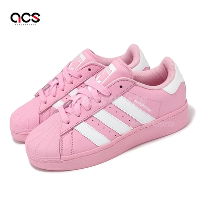 adidas 休閒鞋 Superstar XLG W 女鞋 粉 白 皮革 厚底 三葉草 貝殼頭 愛迪達 ID5733