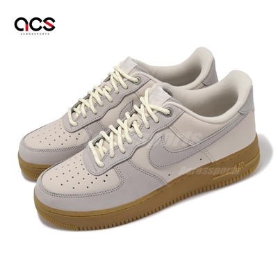 Nike 休閒鞋 Air Force 1 07 Low 男鞋 米白 棕 皮革 生膠底 AF1 經典 低筒 FD3365-001