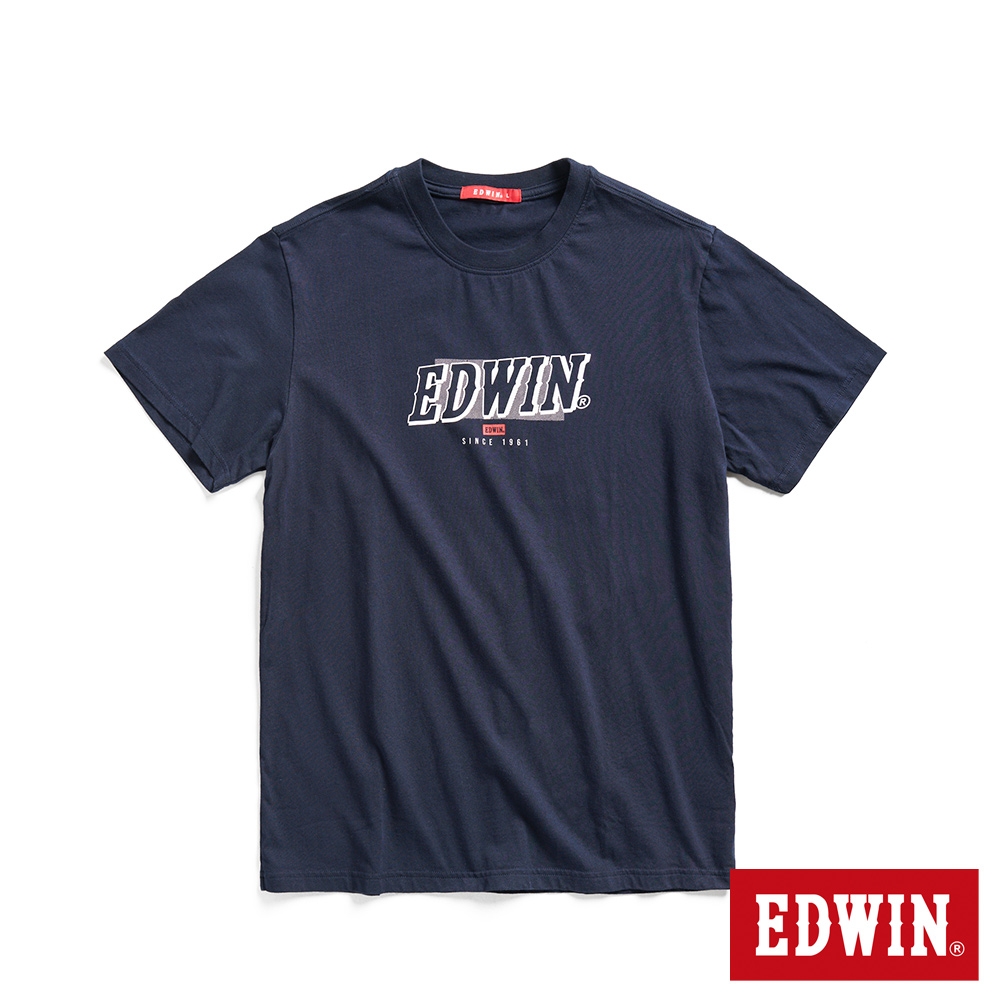 EDWIN 復古漫畫LOGO短袖T恤-男-丈青色