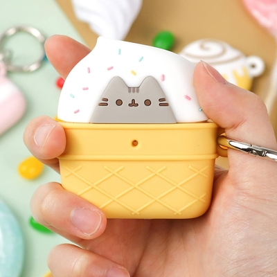 日本 iFace x Pusheen AirPods 1/2 專用 胖吉貓限量聯名款保護殼 - 冰淇淋