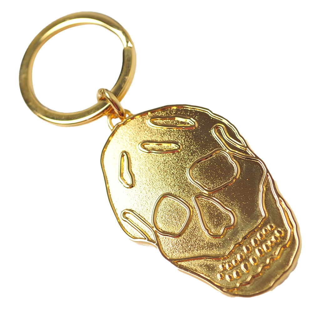 Alexander Mcqueen Gold tone Keyring 品牌骷髏LOGO 吊飾/鎖圈(金色)