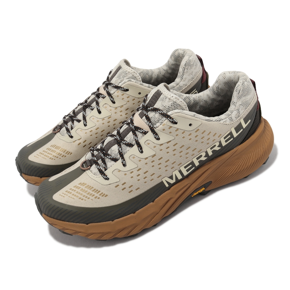 Merrell 戶外鞋 Agility Peak 5 男鞋 女鞋 米白 綠 郊山 黃金大底 登山 越野 ML067767