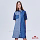 BRAPPERS 女款 雷射條紋短袖長版襯衫-藍 product thumbnail 1