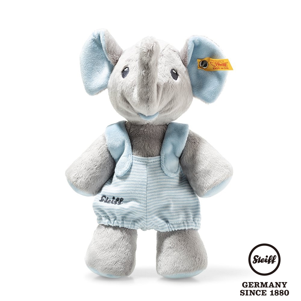 STEIFF德國金耳釦泰迪熊 藍色大象  Trampili Elephant  (嬰幼兒玩偶)