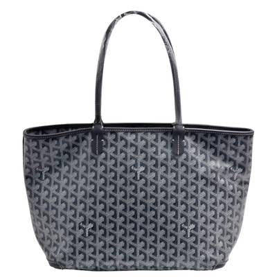 GOYARD 經典Artois PM系列印花LOGO帆布拉鍊肩背托特包(小-灰色)