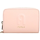 FURLA RITA LOGO 拱門浮雕標誌牛皮拉鍊萬用卡片夾 零錢包(粉色) product thumbnail 1