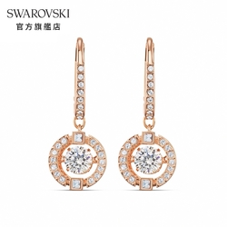 SWAROVSKI 施華洛世奇 Sparkling Dance 玫金色粉紅閃耀跳舞鑽穿孔耳環