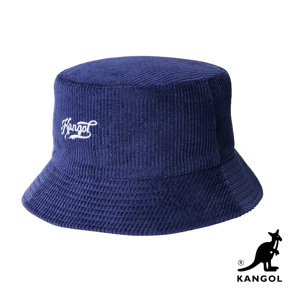 KANGOL-復古KG手寫字樣雙面漁夫帽-藍色