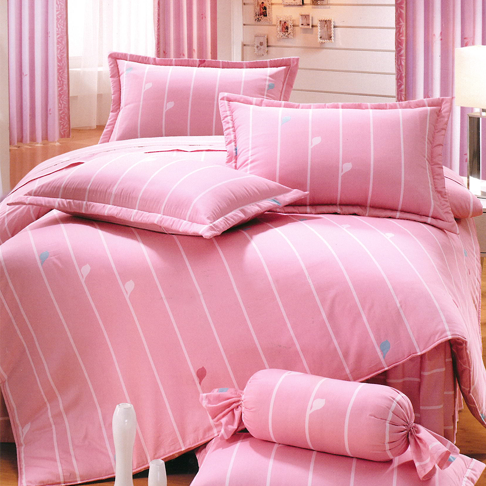 Carolan 粉紅世界  加大五件式純棉床罩組(台灣製)