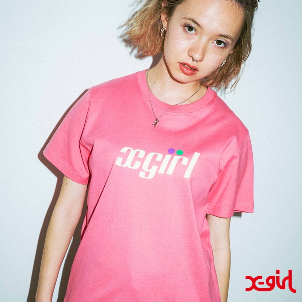 X-girl TENNIS S/S REGULAR TEE短袖T恤-粉