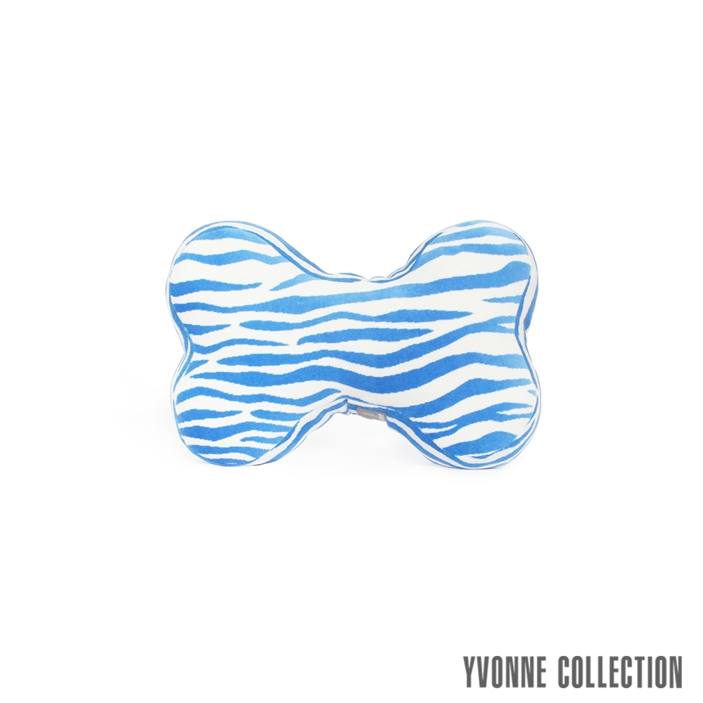 Yvonne Collection 斑馬紋車用骨頭頸部抱枕-藍