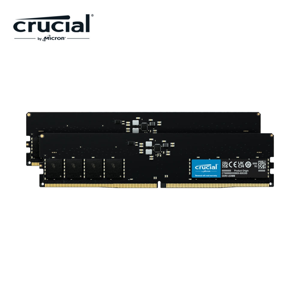 Micron Crucial DDR5 4800/64G(32G*2)雙通道RAM 內建PMIC電源管理晶片