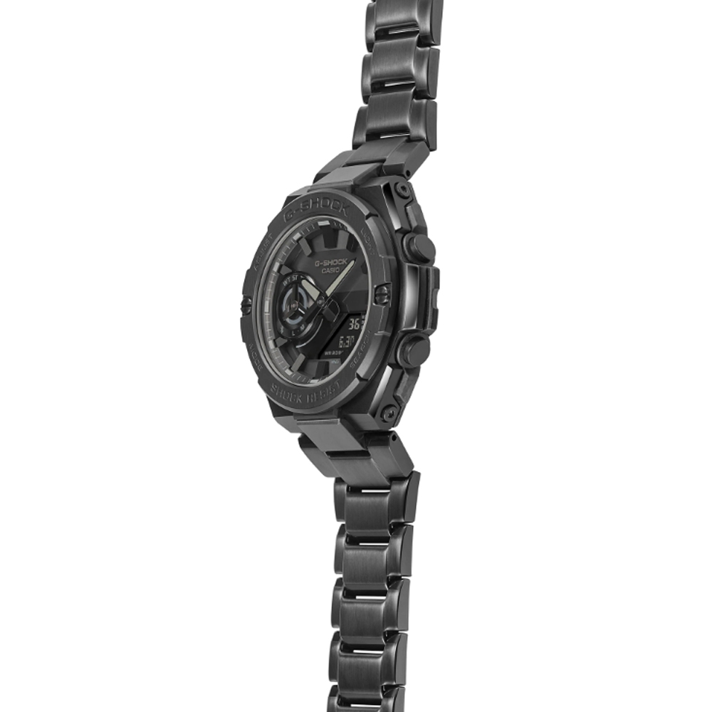 CASIO 卡西歐G-SHOCK 太陽能x藍牙連線碳纖維雙顯腕錶48.9mm / GST