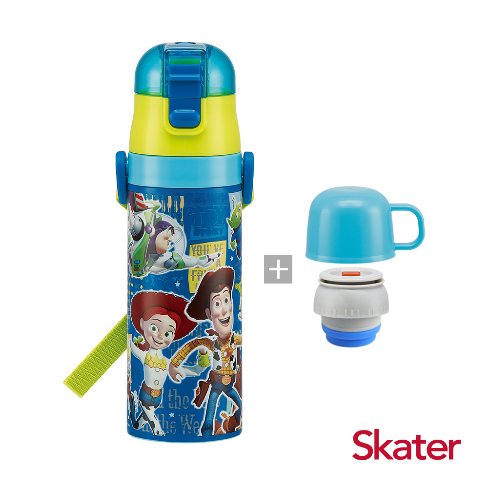 Skater直飲2way保溫水壺(附杯蓋組)玩具總動員-藍