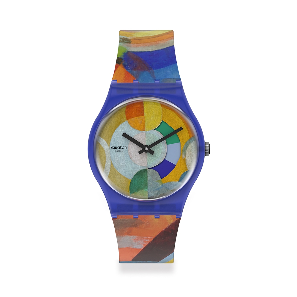 Swatch Gent 龐畢度藝術中心聯名 旋轉木馬 Carousel 德勞內 Gent原創系列 手錶34mm