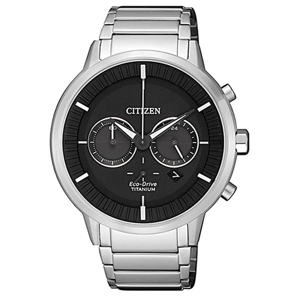 CITIZEN 星辰 GENTS 時尚設計師簡約腕錶-黑銀(CA4400-88E)