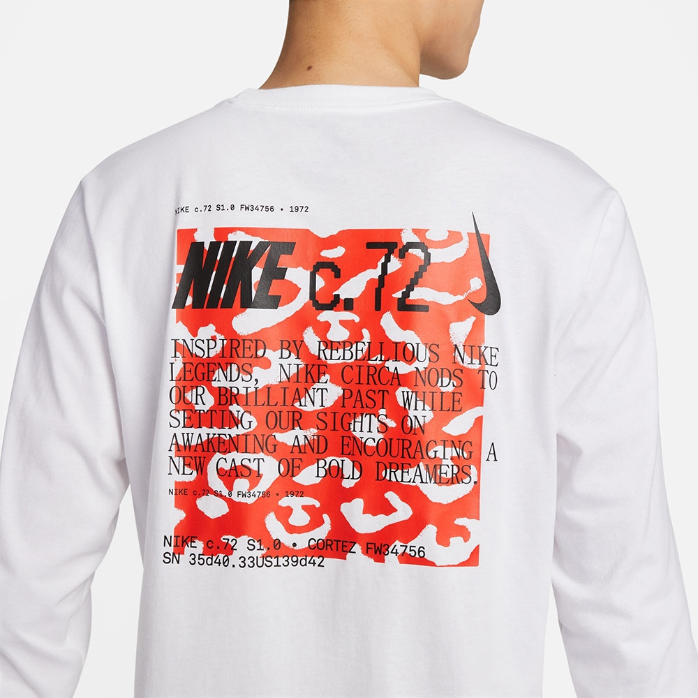 NIKE 耐吉上衣長袖上衣運動男款白DZ2897-100 AS M NSW TEE LS CIRCA 