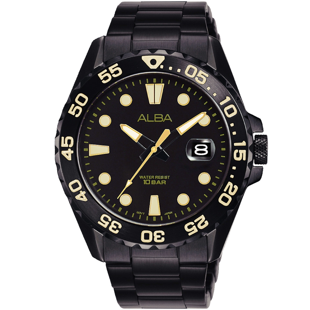 ALBA 雅柏 經典運動潛水造型手錶 送禮首選-42mm (AS9N23X1/VJ42-X322SD)