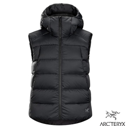 【ARCTERYX 始祖鳥】女 Thorium 防潑防風保暖複合羽絨連帽背心_X000005993-29631 黑