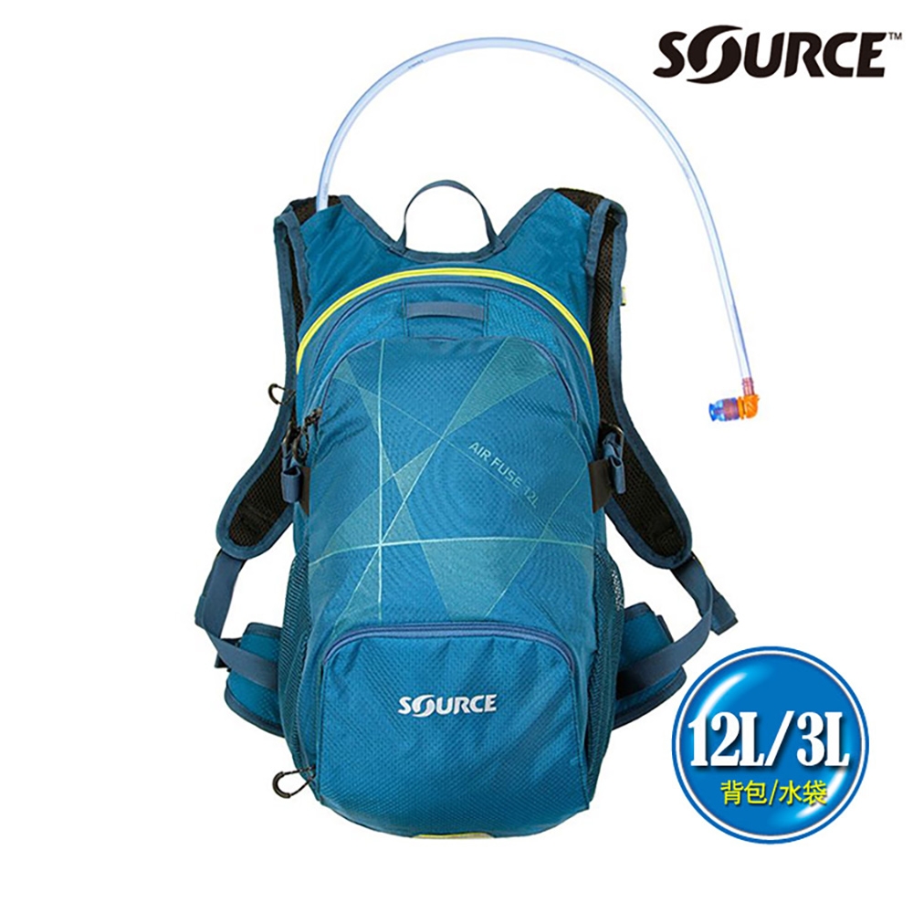 SOURCE 戶外健行水袋背包 Air Fuse 12L 2054292012｜背包12L/水袋3L｜深藍色