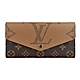 LV M80726 字母印花LOGO撞色設計Monogram Reverse Giant帆布12卡釦式長夾(咖啡x淺咖啡) product thumbnail 1