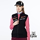 【Lynx Golf】女款保暖羊毛混紡彩色文字緹花領緣配色無袖立領背心-黑色 product thumbnail 2