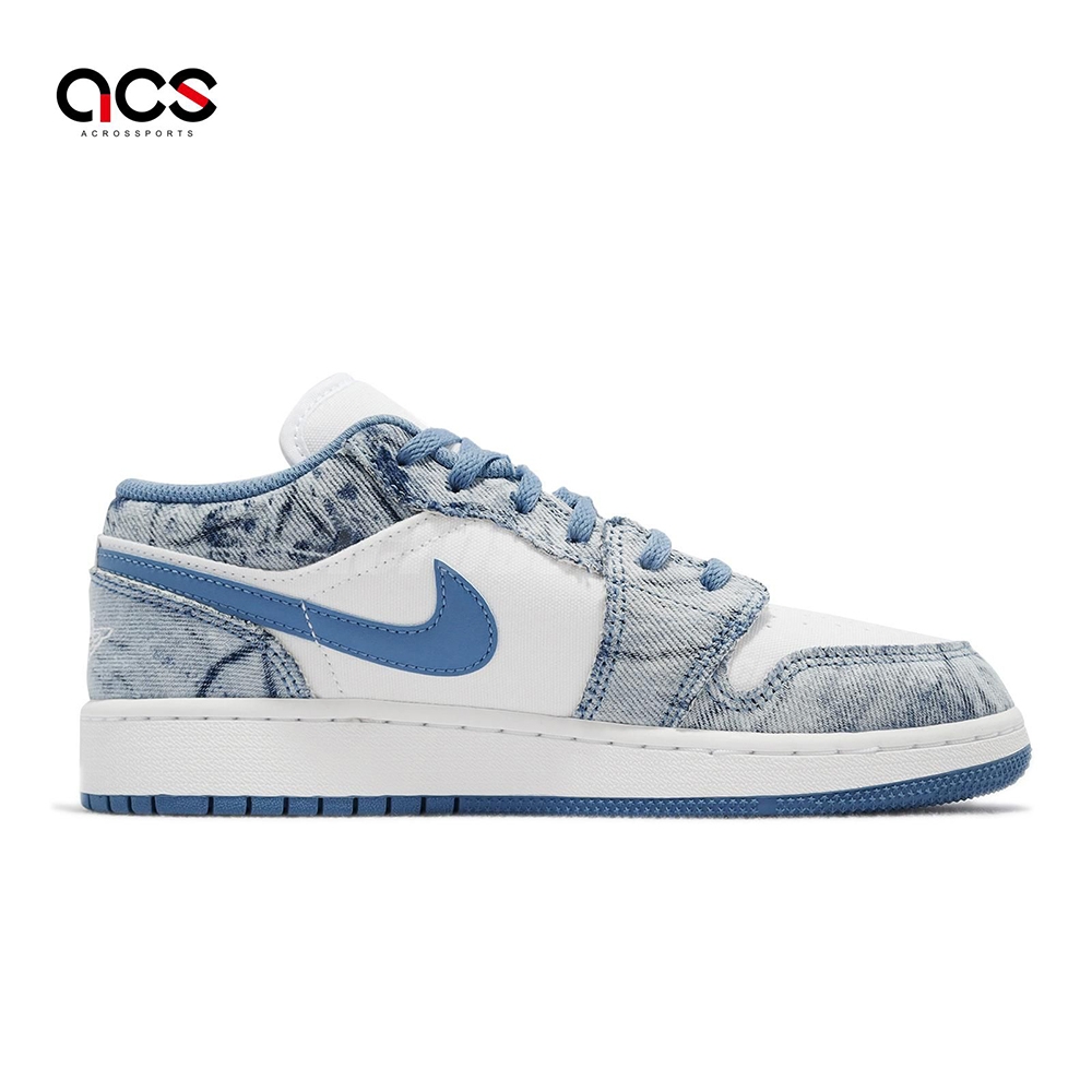 Nike Air Jordan 1 Low GS 大童Washed Denim 單寧牛仔AJ1 喬丹女鞋藍白