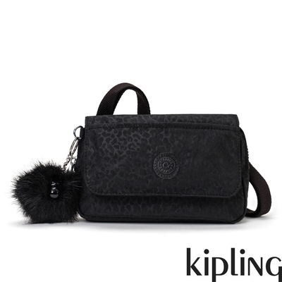 Kipling 低調有型黑豹紋小巧側肩隨身包-AVERILL