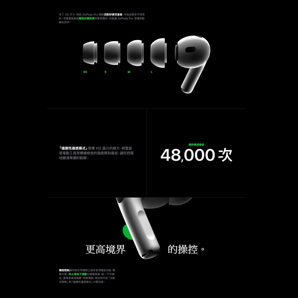 Apple蘋果】AirPods Pro 2 二代藍牙耳機搭配MagSafe充電盒(MQD83TA/A