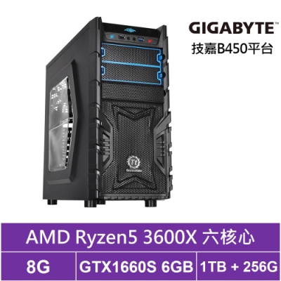 技嘉B450平台[復仇龍神]R5六核GTX1660S獨顯電玩機