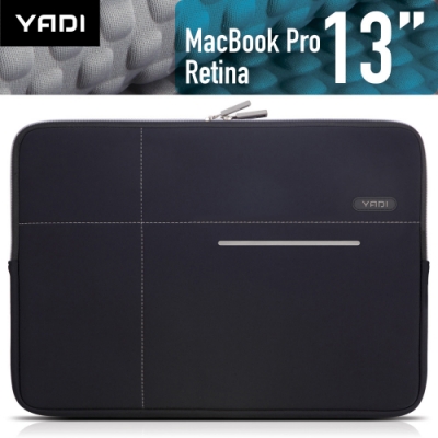 YADI MacBook Pro 13吋專用內袋_抗衝擊_防震機能_星夜黑