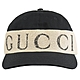 GUCCI 品牌英字印花LOGO棒球帽/鴨舌帽(黑/米白) product thumbnail 1