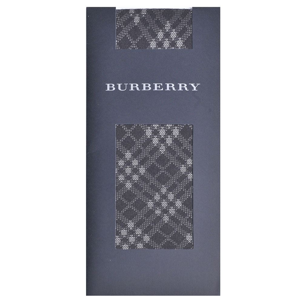 BURBERRY 經典品牌格紋花紋半統襪(深灰色)