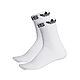 Adidas 襪子 Linear Cuff Crew 白 長襪 男女款 中筒襪 2雙入 愛迪達  ED8730 product thumbnail 1