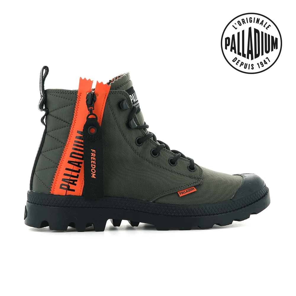 PALLADIUM PAMPA UNLOCKED拉鍊帆布尼龍靴-中性-墨綠