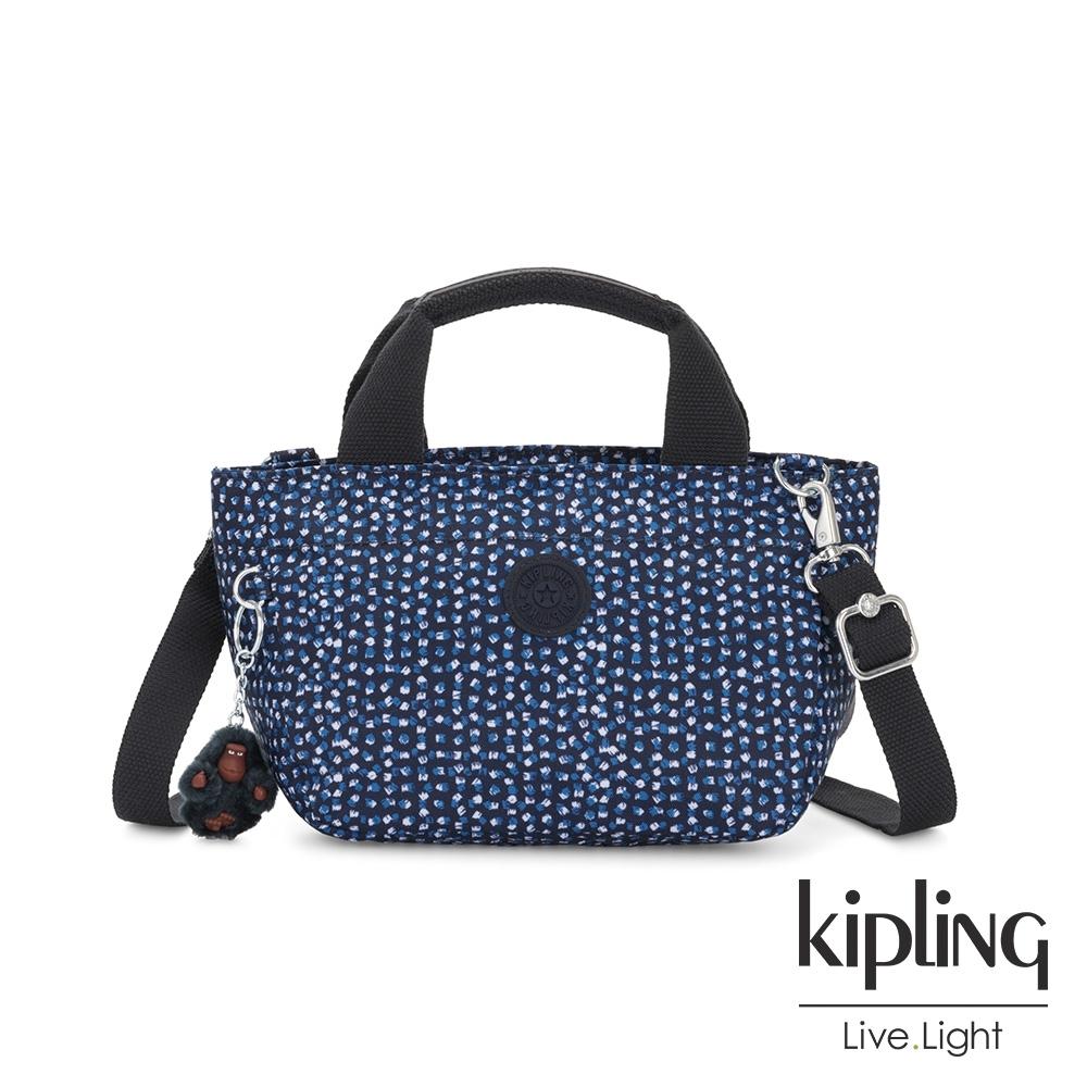 Kipling 星光雪花綻藍手提兩用斜背包-SUGAR S II