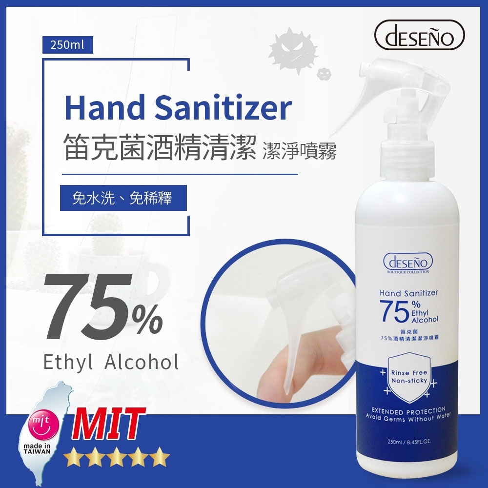 Deseno 笛克菌75%酒精噴霧(MIT製造) 250ml