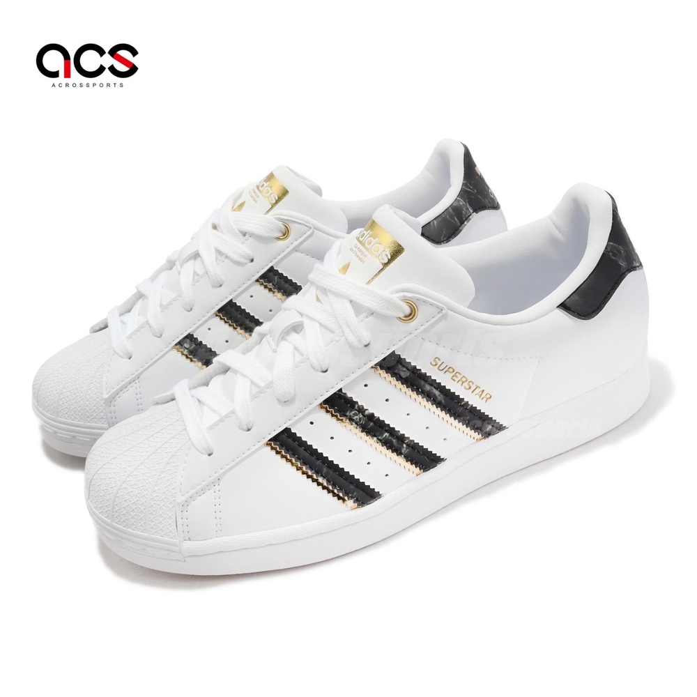 adidas 休閒鞋 Superstar W 女鞋 白 暈染 黑金 經典款 貝殼頭 愛迪達 GX1838