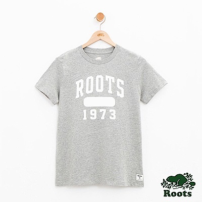 女裝-Roots 拱形LOGO短袖T恤-灰