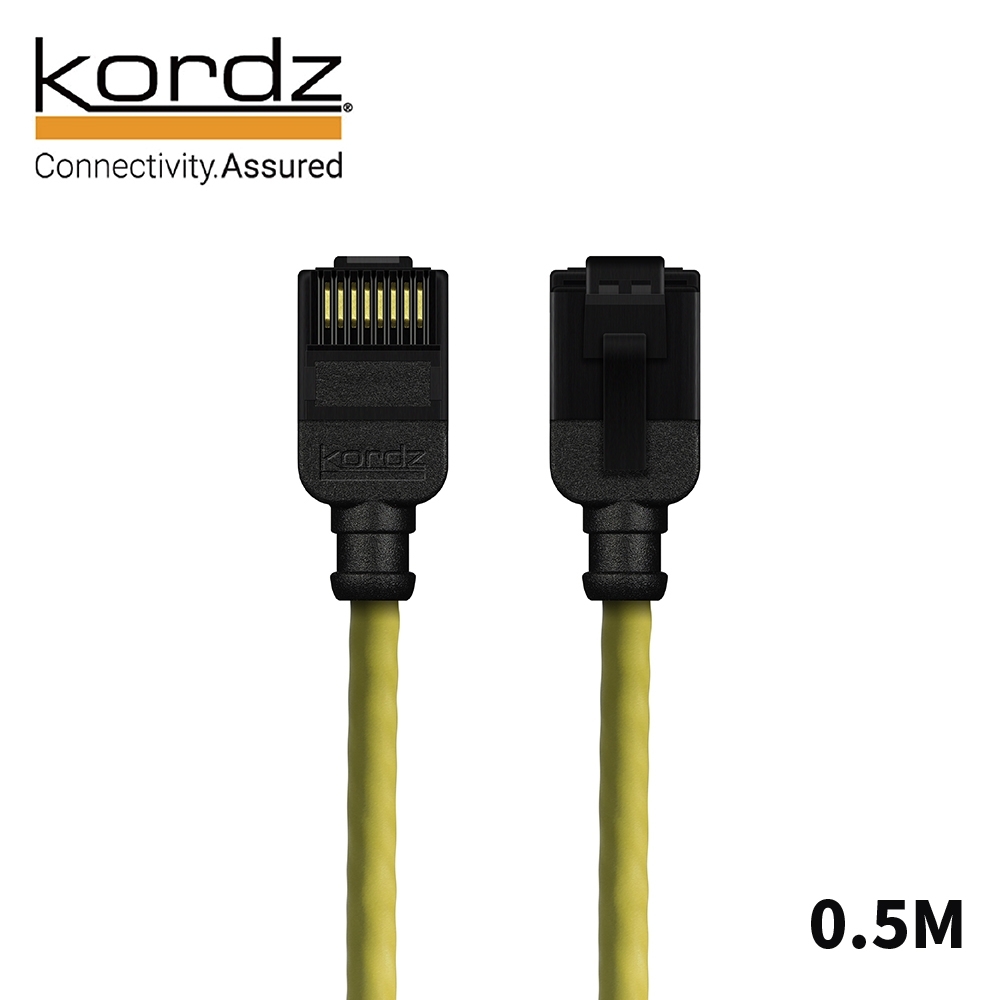 Kordz PRO CAT6 28AWG極細高速網路線 黃 0.5m