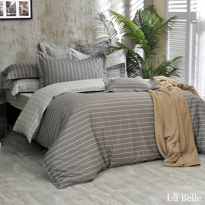 義大利La Belle 古拉爵 特大純棉防蹣抗菌吸濕排汗兩用被床包組